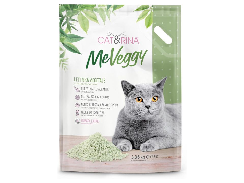 Cat&Rina Meveggy Lettiera Vegetale Classica – Lettiera di Origine Vegetale per Gatti 7,5 lt