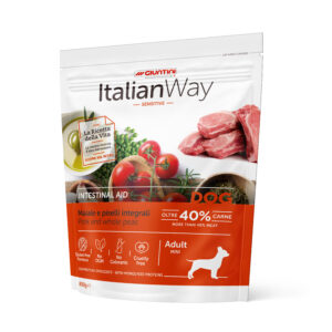 Crocchette per cani AGRIAPPIA Italianway Maiale e Piselli integrali, cibo umido per adulti, 800g, aiuto intestinale mini.