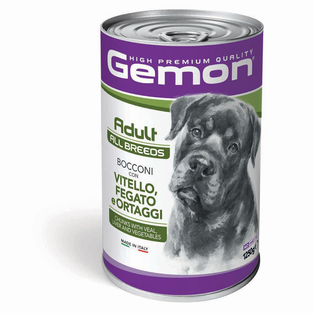 Crocchette Gemon All Breeds Adult con vitello, fegato e ortaggi, cibo secco per cani adulti AGRIAPPIA, 1250 g