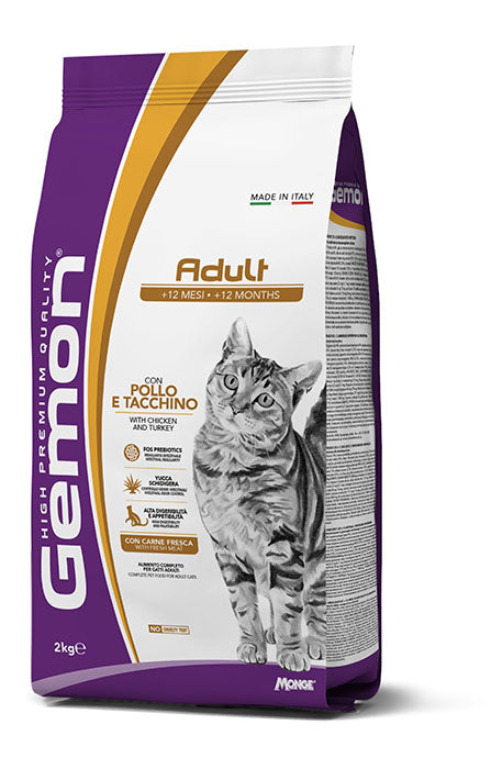 Crocchette Gemon per adulti con pollo e tacchino, confezione da 2 kg, alimento per cani di marca AGRIAPPIA