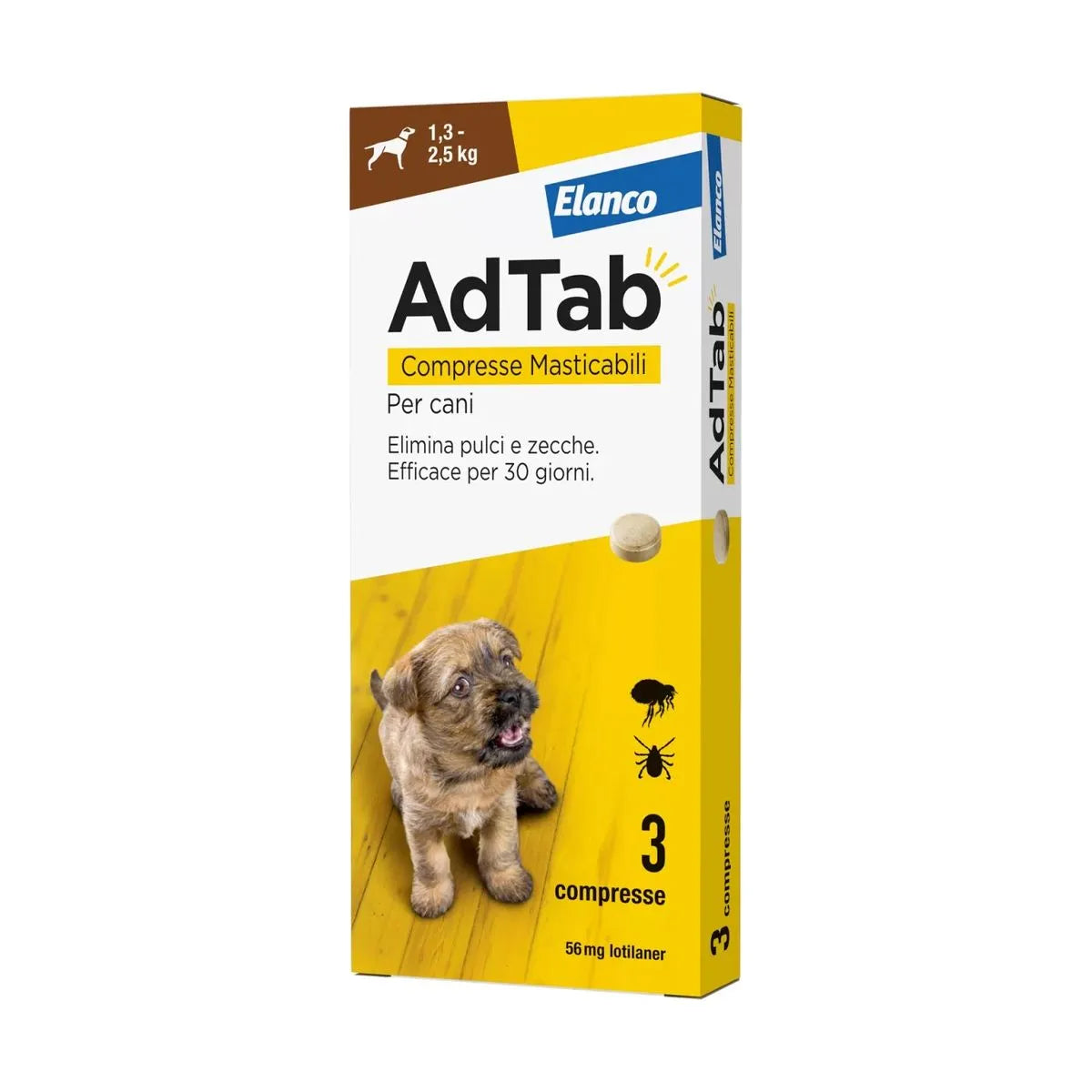 Compresse masticabili AdTab per cani di AGRIAPPIA, confezione con 56 compresse da 56 mg, per il benessere del cane.