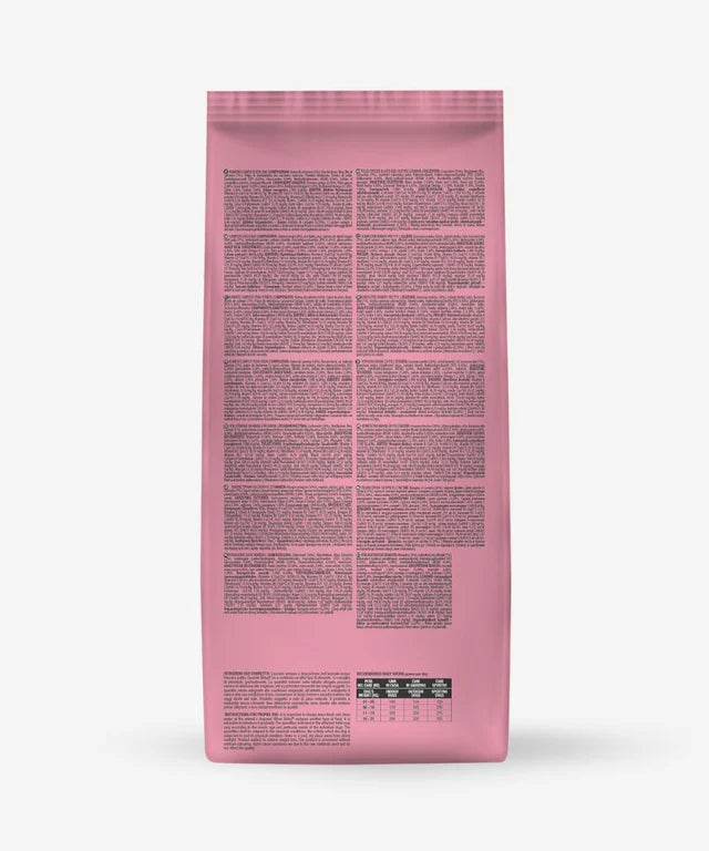 Crocchette mini Aldog ARTICA AGRIAPPIA per cani, confezione da 1,5 kg, vista posteriore con dettaglio del packaging.