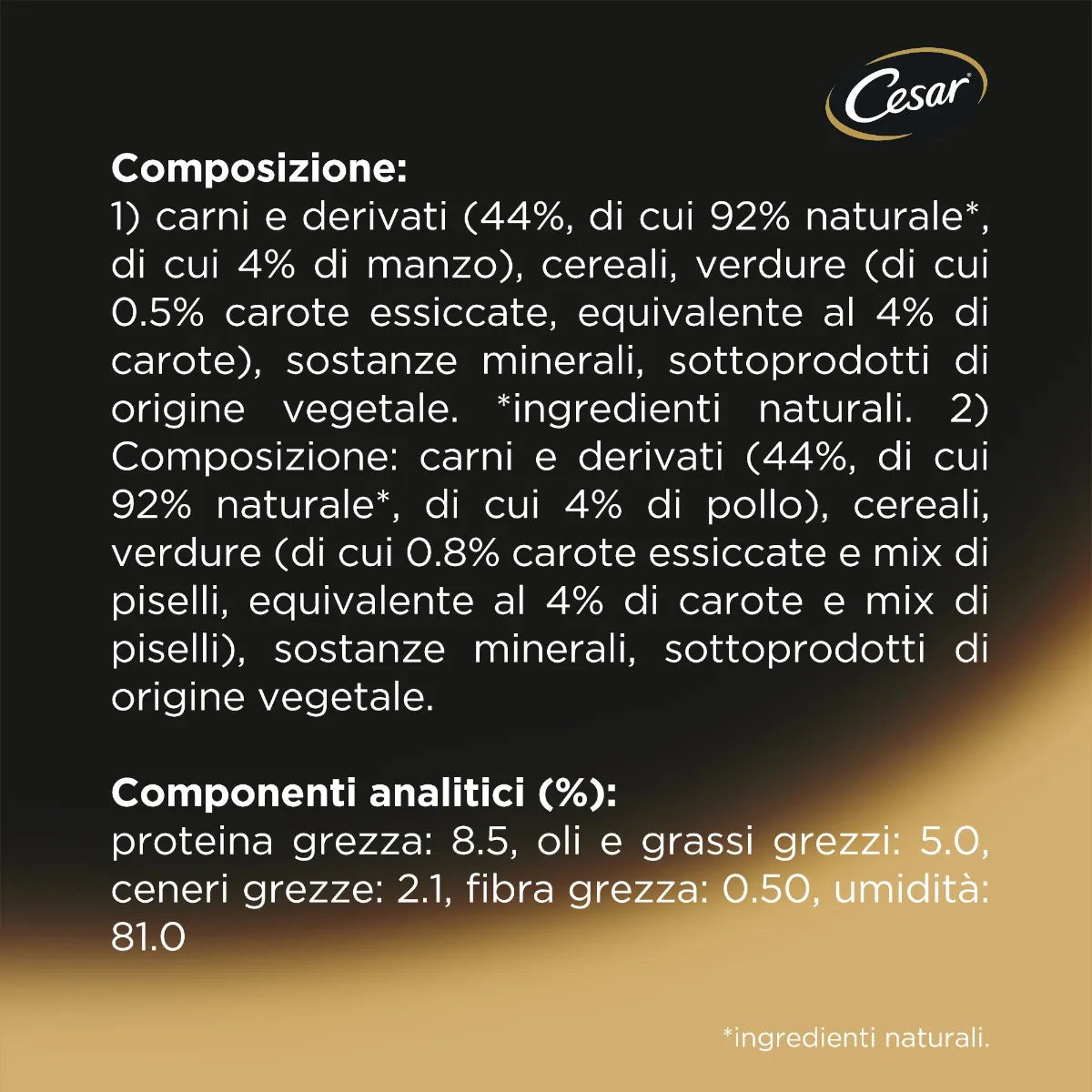 Busta di cibo umido per cani Cesar in salsa, multipack 4x100g, prodotto AGRIAPPIA con snack per cani di alta qualità