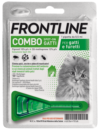 Blister con trattamento Frontline Combo Gatto di AGRIAPPIA per la protezione antiparassitaria dei gattini.