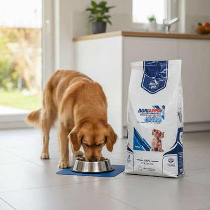 Crocchette Agriappia Pesce mantenimento per cani in sacco da 20kg, alimento nutriente e bilanciato per cani.