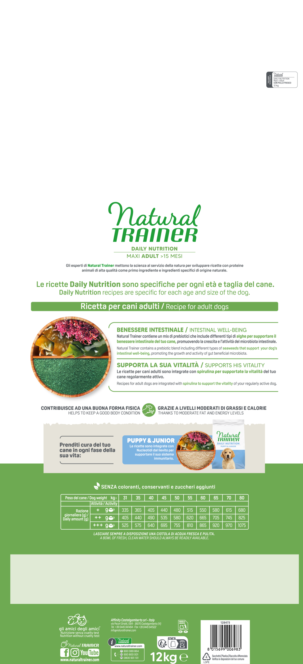 Alimento naturale AGRIAPPIA Daily Nutrition Maxi con pollo fresco per cani adulti, crocchette nutrienti e equilibrate.