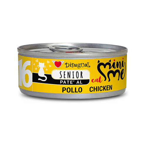Porzione di cibo umido per cani senior Disugual di AGRIAPPIA con pollo, in contenitore da 500 g, visibile nell'immagine.