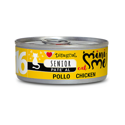 Porzione di cibo umido per cani senior Disugual di AGRIAPPIA con pollo, in contenitore da 500 g, visibile nell'immagine.