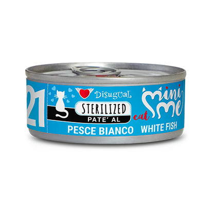 Crocchette Disugual Mini Me Sterilizzato per gatti con pesce bianco, prodotto AGRIAPPIA, confezione da 500g