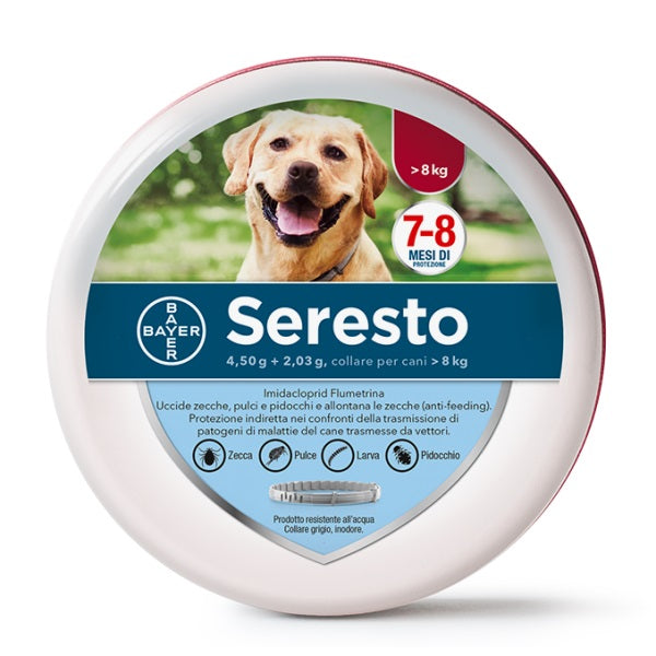 Collare antiparassitario Seresto di AGRIAPPIA per cani di 8 kg, protezione contro pulci e zecche, taglia extra-large