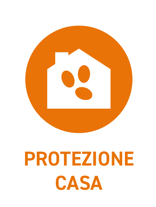Immagine del simbolo di protezione Frontpro® Cane di AGRIAPPIA, rappresentazione grafica di sicurezza e prevenzione per animali domestici.