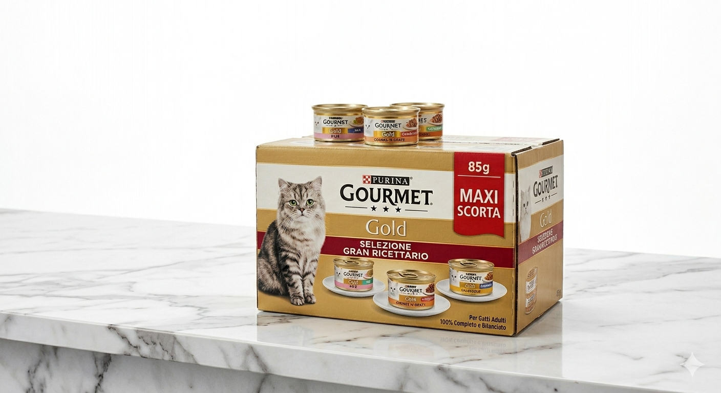 Maxi Scorta Gourmet 85g – Umido per Gatti in Formato Conveniente