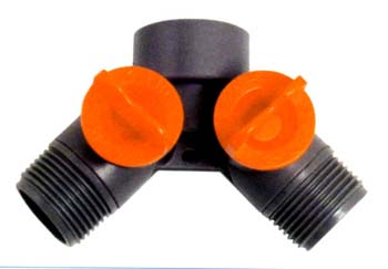 Presa femmina 3/4 con rubinetto e filettatura, raccordo maschio 3/4, in plastica AGRIAPPIA.