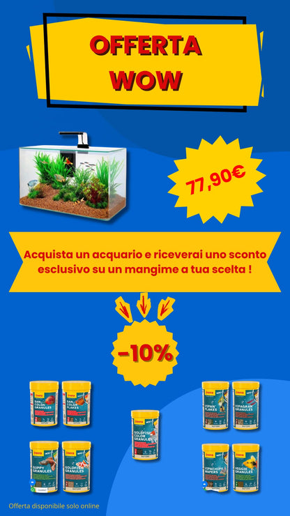 Acquario Clear 40 di AGRIAPPIA, contenitore in vetro trasparente con cornice in plastica nera, ideale per pesci e acquari domestici.