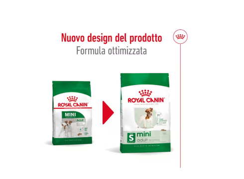Cibo per cani Mini Adult Royal Canin AGRIAPPIA in sacchetto, con crocchette per cani di taglia piccola, confezione aperta