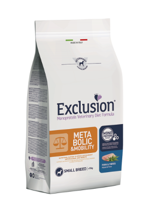 DIETA VETERINARIA MONOPROTEICA EXCLUSION METABOLICA E MOBILITÀ MAIALE E FIBRE TAGLIA MEDIA E GRANDE