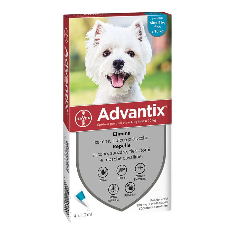 Trattamento spot-on Advantix™ per cani di AGRIAPPIA, confezione con pipetta e soluzione per protezione da parassiti