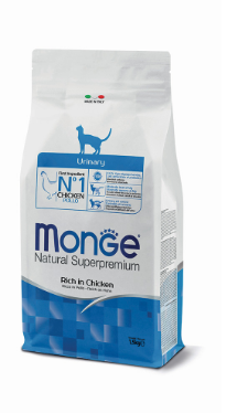 Crocchette Monge Natural Superpremium Urinary Ricco in Pollo per gatti, con ingredienti naturali e formula specifica per la salute urinaria