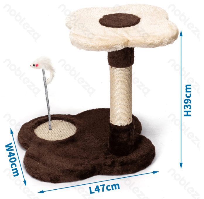 Albero tiragraffi per gatti AGRIAPPIA a quattro petali con piattaforme e giochi, ideale per arrampicarsi e graffiare.