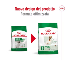 Crocchette Mini Adult 8+ Royal Canin per cani di piccola taglia, alimentazione equilibrata, confezione AGRIAPPIA