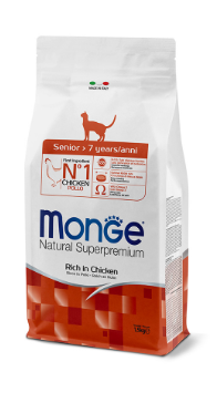 Crocchette Monge Natural Superpremium Senior Ricco in Pollo di AGRIAPPIA, crocchette per cani anziani con pollo.