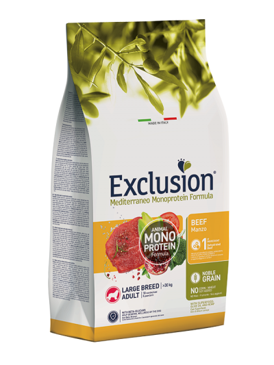 Cibo per cani AGRIAPPIA Exclusion Mediterraneo Noble Grain con manzo per grandi razze, 12kg, crocchette naturali e nutrienti