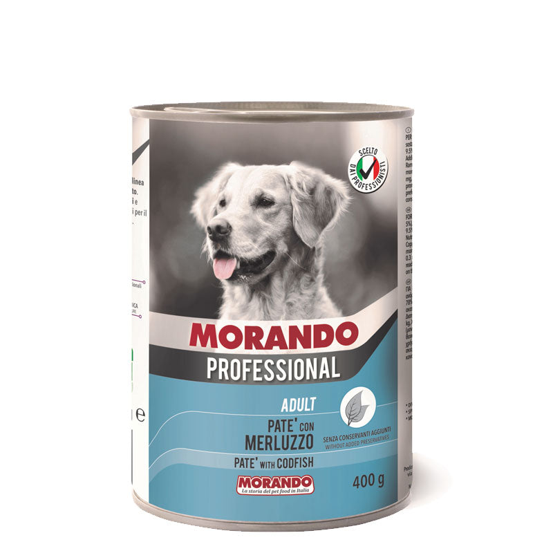 Lattina di 400g di patè Morando AgriaPpia, prodotto alimentare di alta qualità, mostra la confezione del patè in scatola.