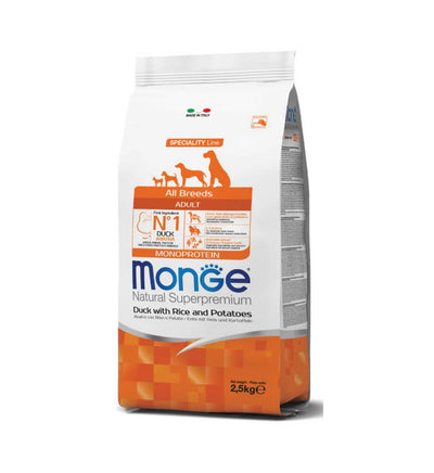 Monge Natural Superpremium All Breeds Adult Monoprotein Anatra con Riso e Patate