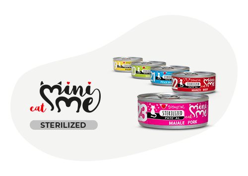 Mini Me sterilizzato di AGRIAPPIA, famiglia di prodotti per animali domestici, visibile in immagine con confezione.
