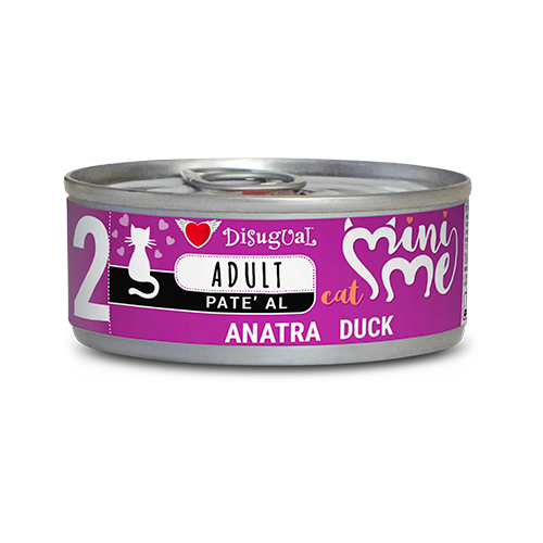 Mini Me Patè Disugual AGRIAPPIA con anatra per gatti, in confezione da 500g, visibile nel contenuto dell'immagine.