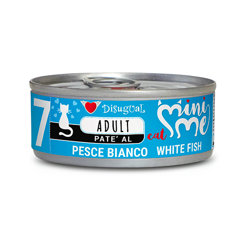 Mini Me Patè per gatti di AGRIAPPIA, contenitore da 500g, con pesce visibile nel packaging.
