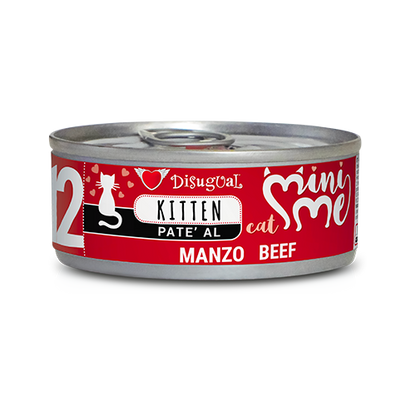 Portata per gatti MiniMe di AGRIAPPIA con pâté al manzo, per gattini, in confezione compatta e naturale.