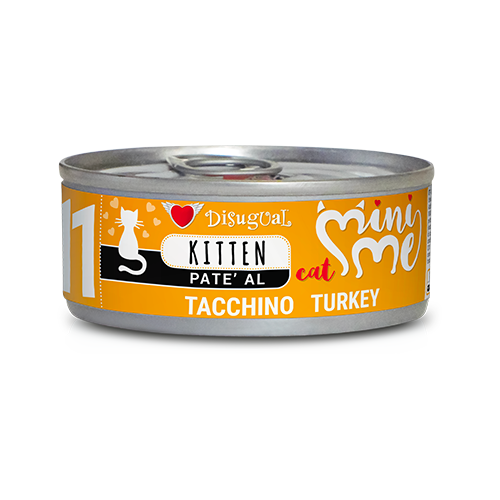 Kitten Disugual Mini Me patè AGRIAPPIA con tacchino, alimento umido per gatti giovani, in confezione da 500g.