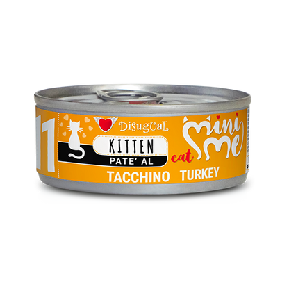 Kitten Disugual Mini Me patè AGRIAPPIA con tacchino, alimento umido per gatti giovani, in confezione da 500g.