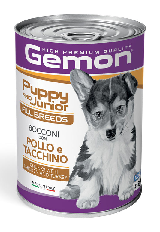 Gemon All Breeds Puppy and Junior Bocconi con Pollo e Tacchino
