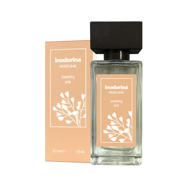 Profumo per cani SweetyPie di AGRIAPPIA, bottiglia da 30ml, con fragranza fresca e delicata visibile nella bottiglia e etichetta