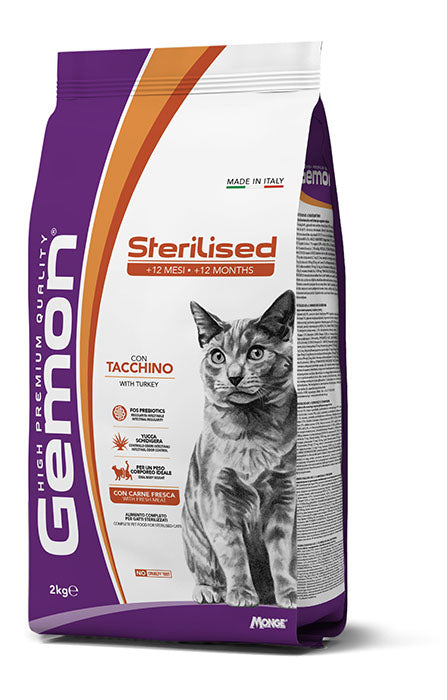 Crocchette Gemon Sterilised con Tacchino per cani, confezione da 2kg, alimento secco di alta qualità di AGRIAPPIA.