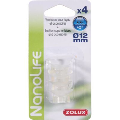 ZOLUX Ventose con Gancio a Clip per Tubi Acquario 12mm – 4 pz