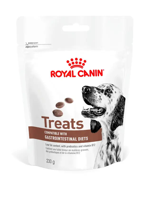 Crocchette dietetiche Royal Treats AGRIAPPIA da 230g, con ingredienti naturali, visibili nella confezione aperta.