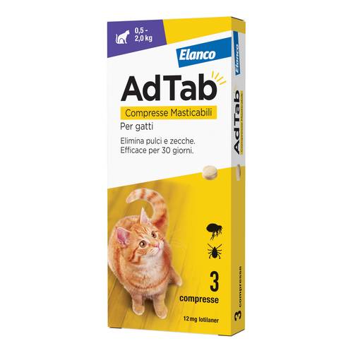 AdTab per gatti AGRIAPPIA, etichetta adesiva per identificare i gatti, con disegni e testo visibile sulla confezione