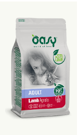 Crocchette per gatti adulti AGRIAPPIA Oasy con carne di agnello, alimento naturale e nutriente per gatti adulti.