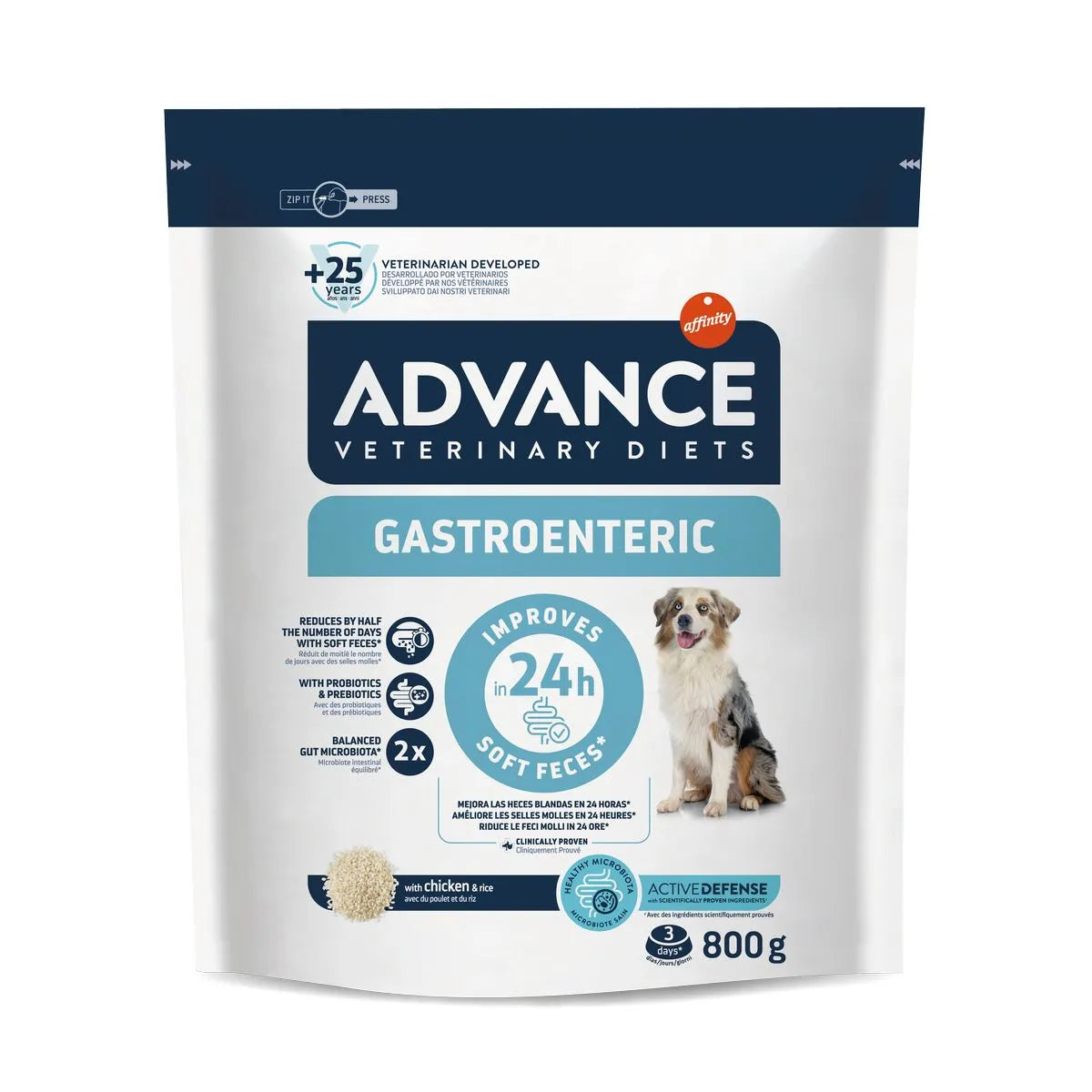 Crocchette Advance GASTROENTERIC per cani, alimento specifico della marca AGRIAPPIA, con ingredienti per la salute digestiva animale