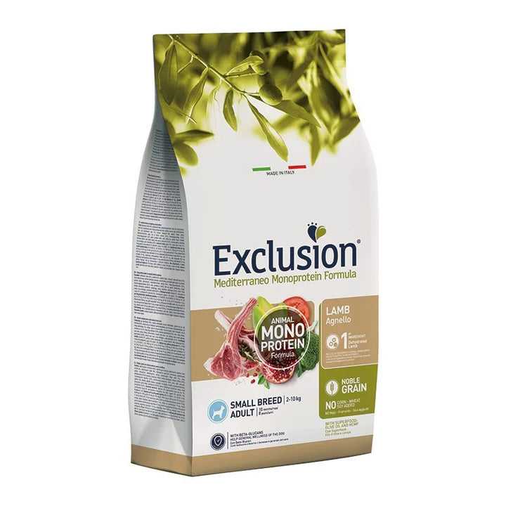 Cibo per cani AGRIAPPIA Exclusion Mediterraneo Noble Grain con agnello, formato piccolo, per cani di taglia piccola