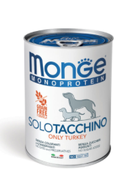 Pâté Monge Monoprotein AGRIAPPIA da 400g per cani, confezione con etichetta e dettagli sul prodotto.