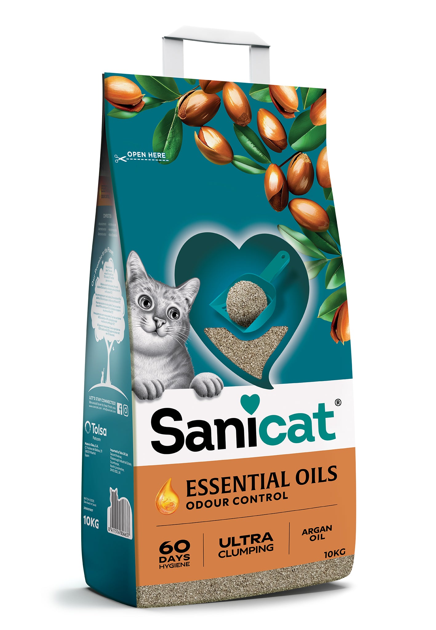 Olio di argan SANICAT ESSENTIAL OILS di AGRIAPPIA, bottiglia con olio di argan puro per cura e bellezza della pelle e dei capelli.