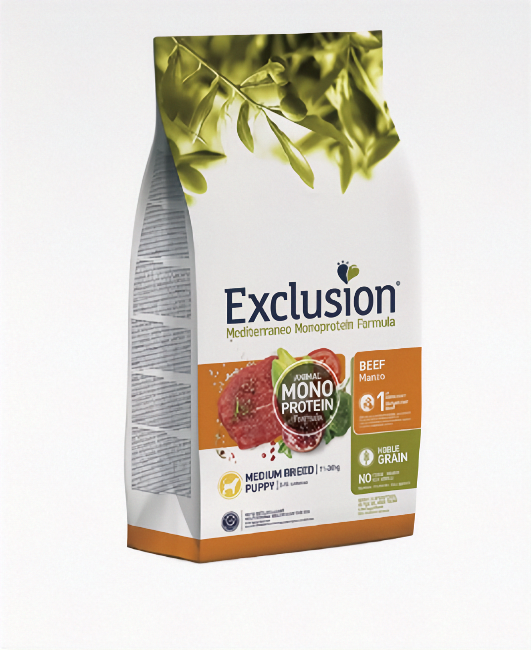 Crocchette AGRIAPPIA Exclusion Mediterraneo Noble Grain per cuccioli di taglia media, con manzo e cereali naturali.