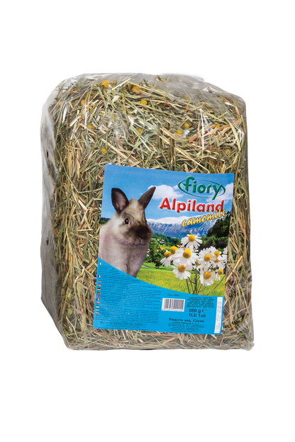 Fiory Alpiland – Fieno Aromatizzato per Conigli 500g | 5 Gusti: Camomilla, Rosa, Millefiori, Green, Yellow