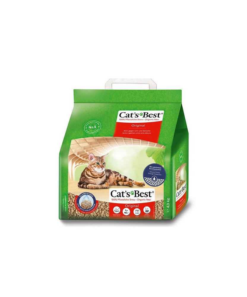Lettiera ecologica Cat's Best AGRIAPPIA da 10 litri, lettiera naturale e assorbente per gatti, visibile nella confezione.