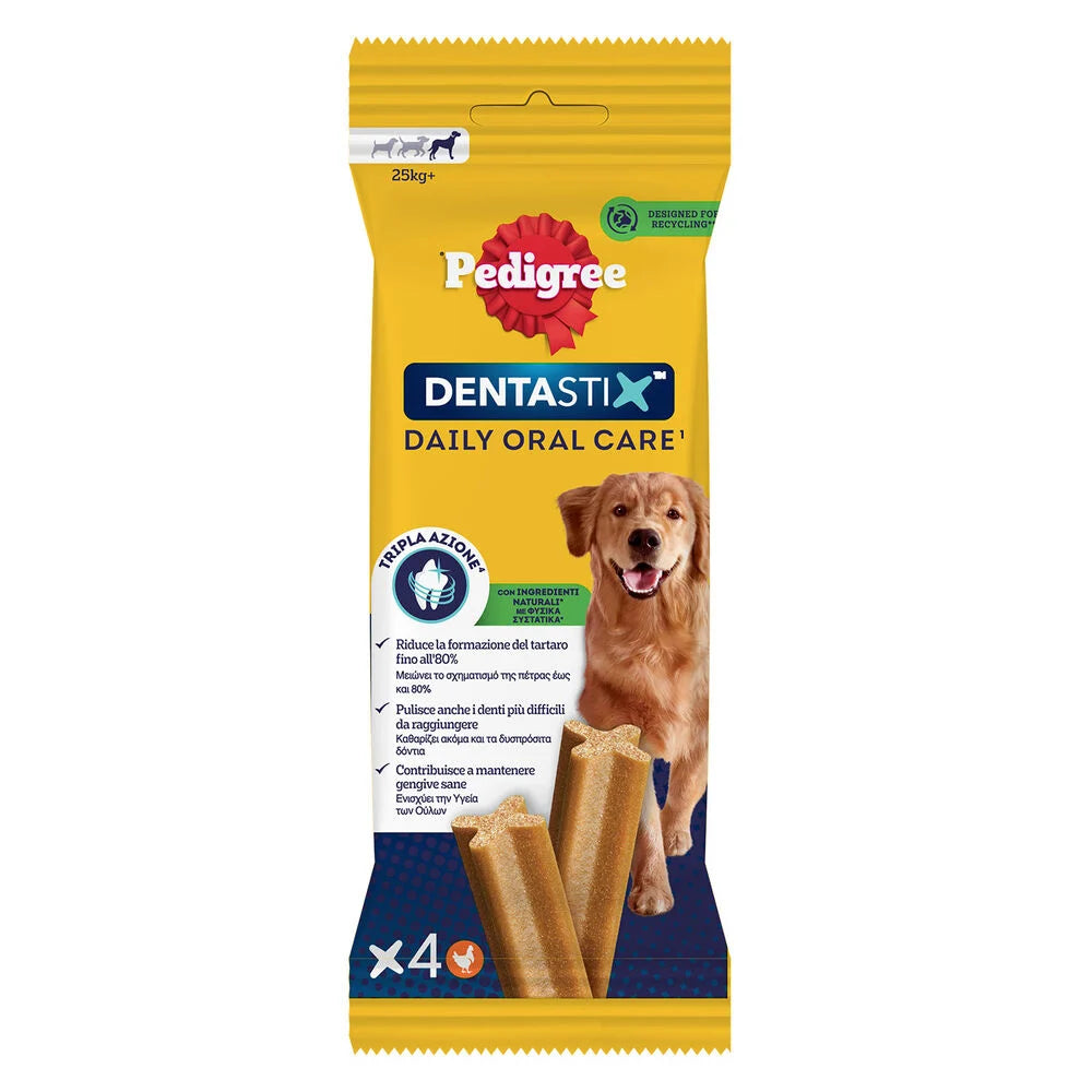 Dentastix AGRIAPPIA per cani grandi, confezione da 4 pezzi da 154g, snack masticabili per la salute dentale