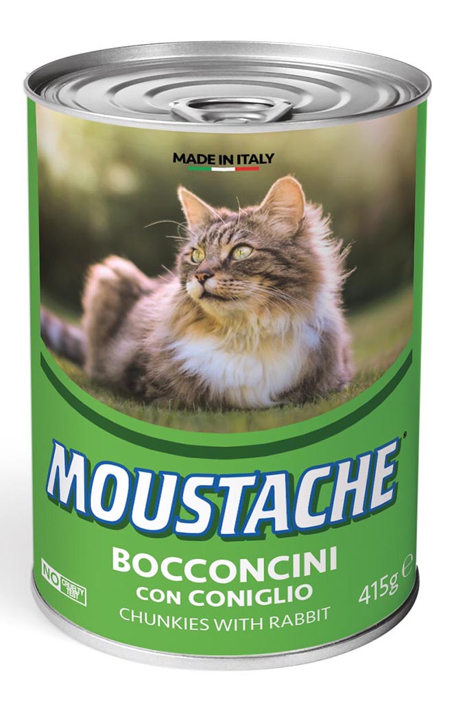 Moustache Adult Bocconcini con Coniglio AGRIAPPIA, croccanti bocconcini per cani con carne di coniglio, immagine di snack in forma di pezzetti